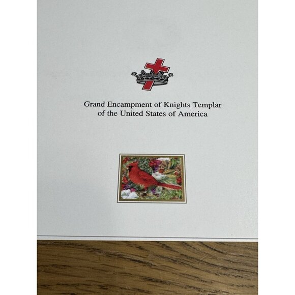Grand Encampment of Knights Templar Christmas Card Recycled Paper Set Of 3 VTG - Picture 3 of 9